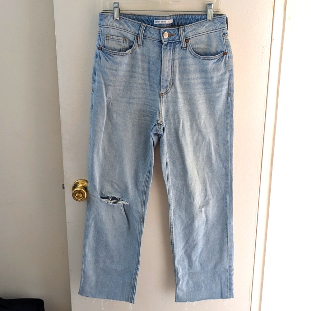 Elizabeth and James Wide Leg Cropped Light Wash Jeans